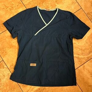 Teal Urbane Essentials Women's Crossover Scrub Top